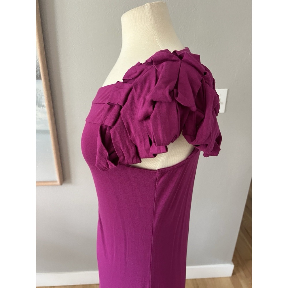 Cynthia Rowley Dress Pink Knit Stretch dress Sz Medium Boat Neck Loop sleeve - Picture 4 of 9